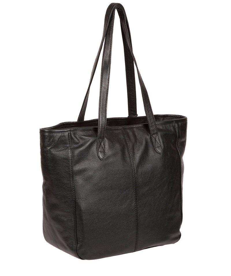 'Spalding' Black & Silver Leather Tote Bag image 3