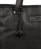 'Spalding' Black & Silver Leather Tote Bag image 5