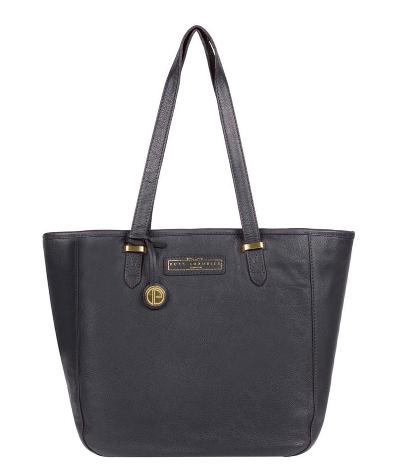 'Spalding' Navy Leather Tote Bag