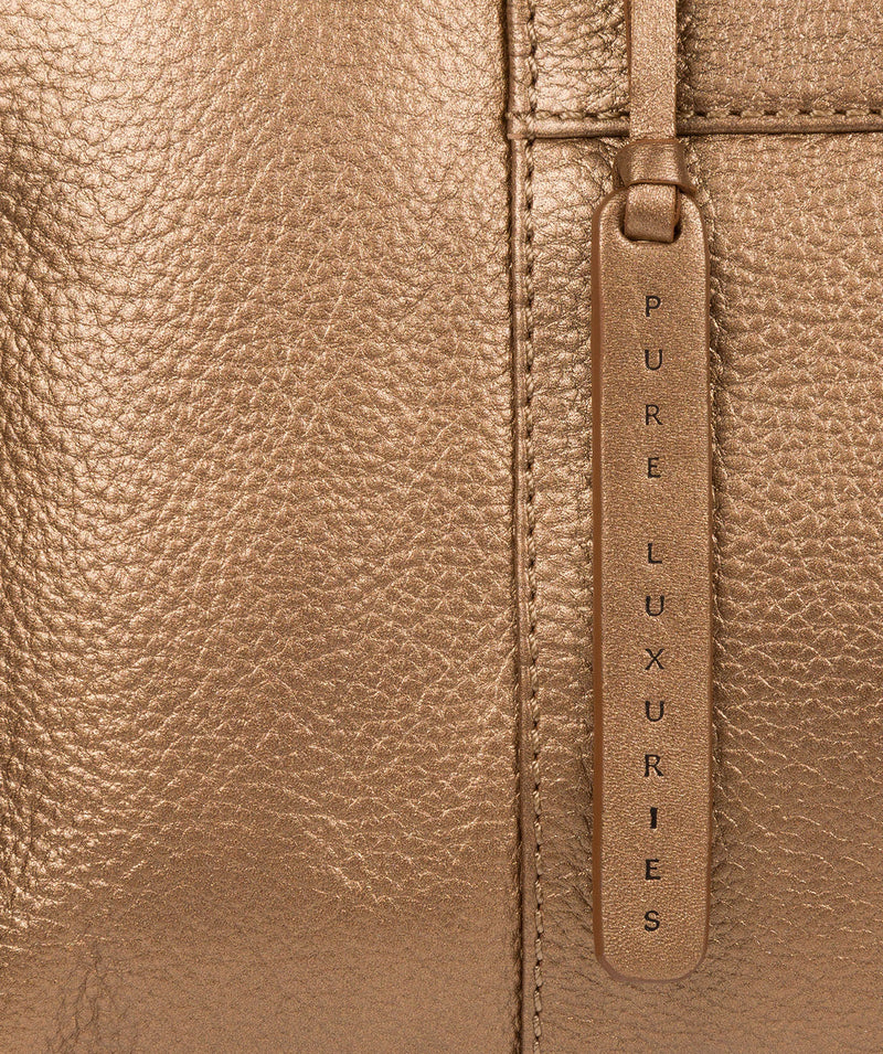 'Henna' Bronze Gold Leather Handbag image 6