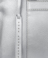 'Henna' Metallic Silver Leather Handbag Pure Luxuries London