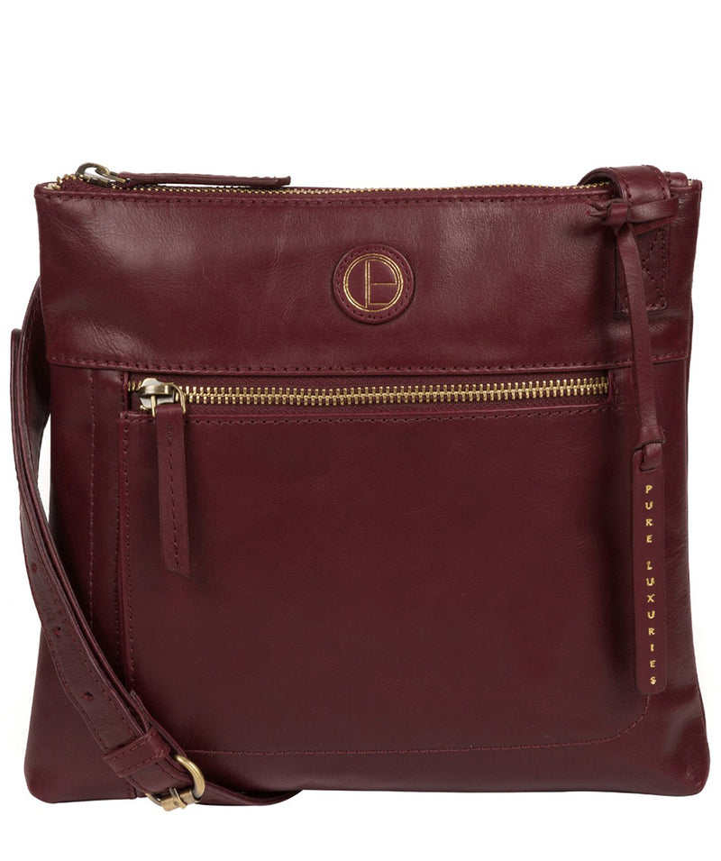 'Valley' Burgundy Leather Cross Body Bag image 1