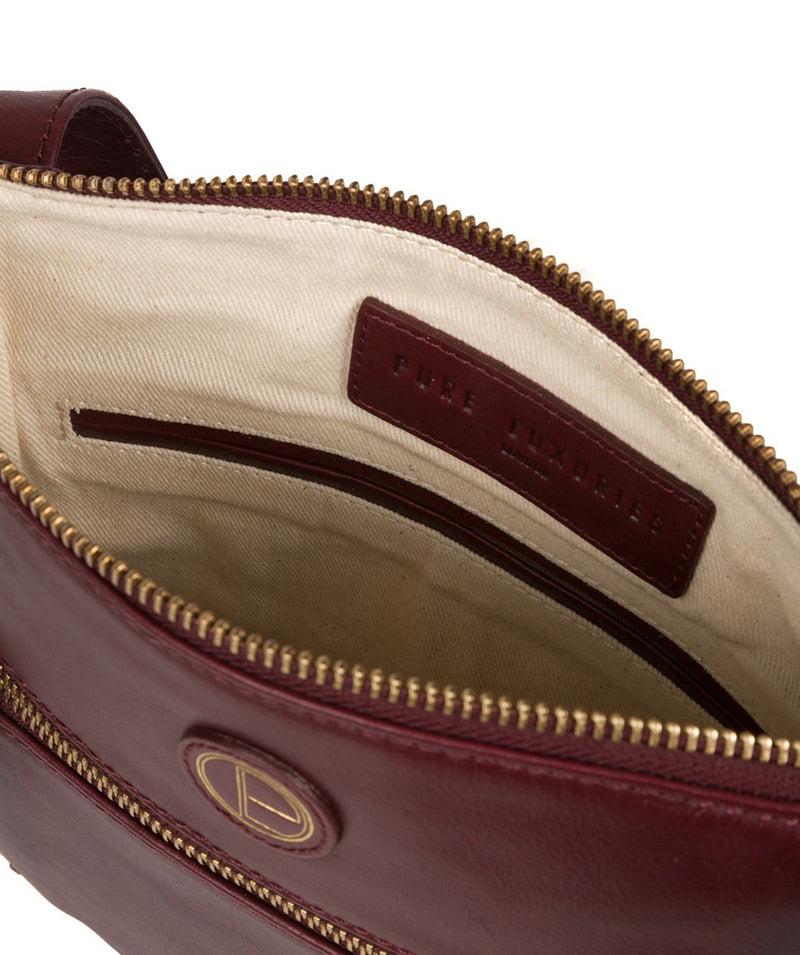 'Valley' Burgundy Leather Cross Body Bag image 4