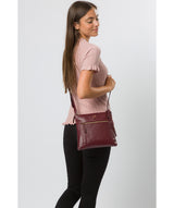 'Valley' Burgundy Leather Cross Body Bag image 7