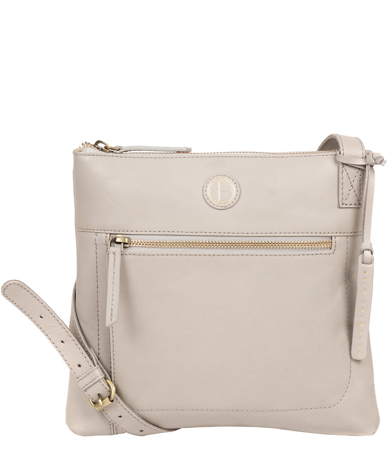'Valley' Dove Grey Leather Cross Body Bag