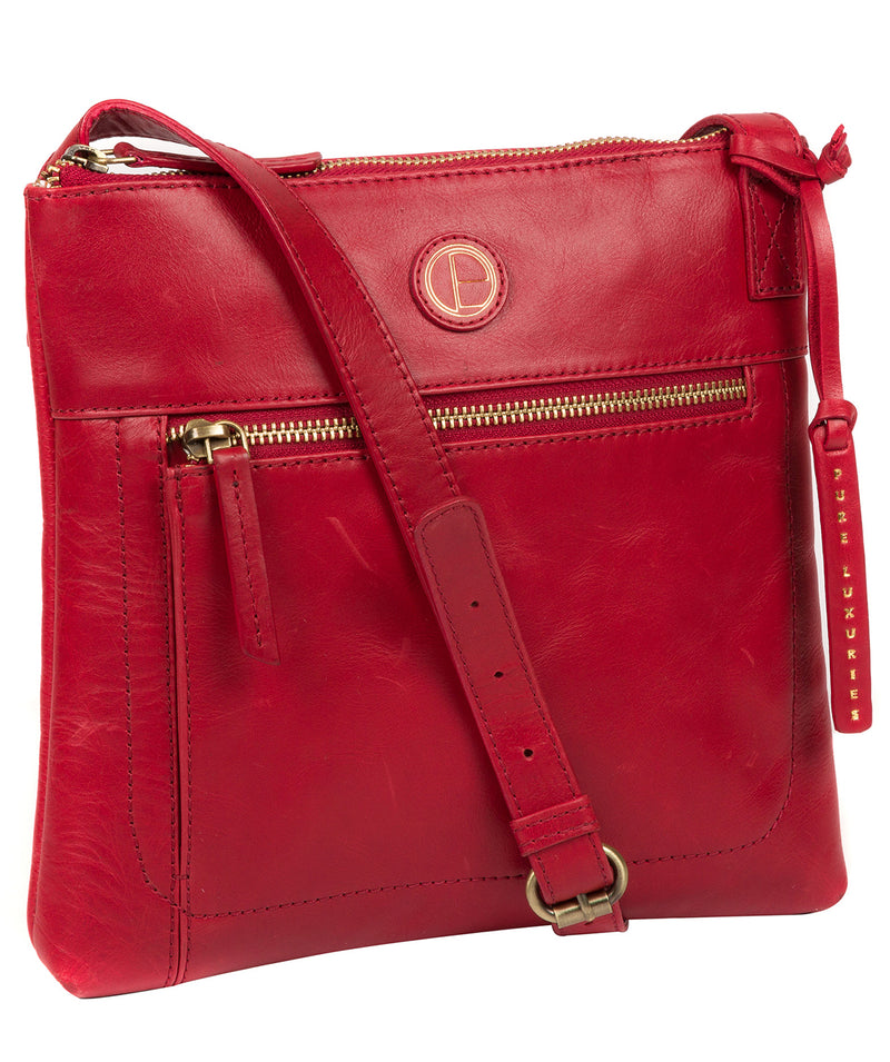 'Valley' Vintage Red Leather Cross Body Bag image 5