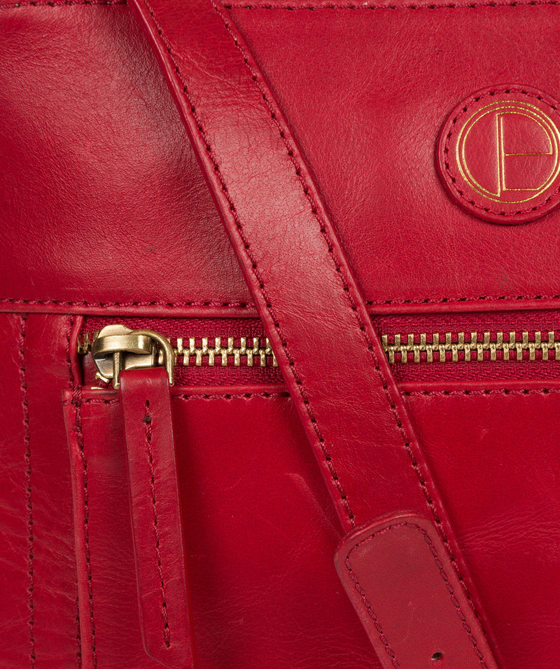 'Valley' Vintage Red Leather Cross Body Bag image 6