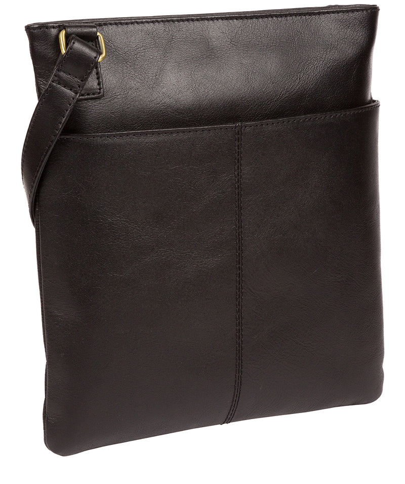 'Foxton' Vintage Black Leather Cross Body Bag image 3