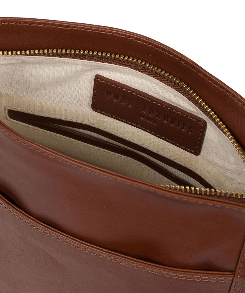 'Foxton' Vintage Cognac Leather Cross Body Bag