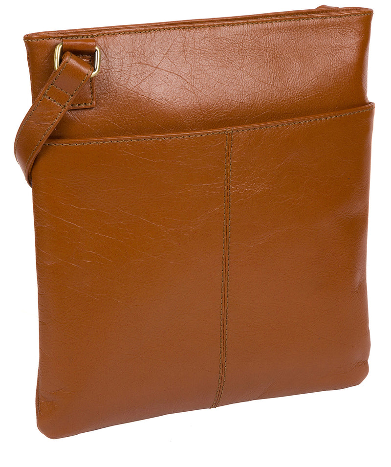 'Foxton' Vintage Dark Tan Leather Cross Body Bag image 3