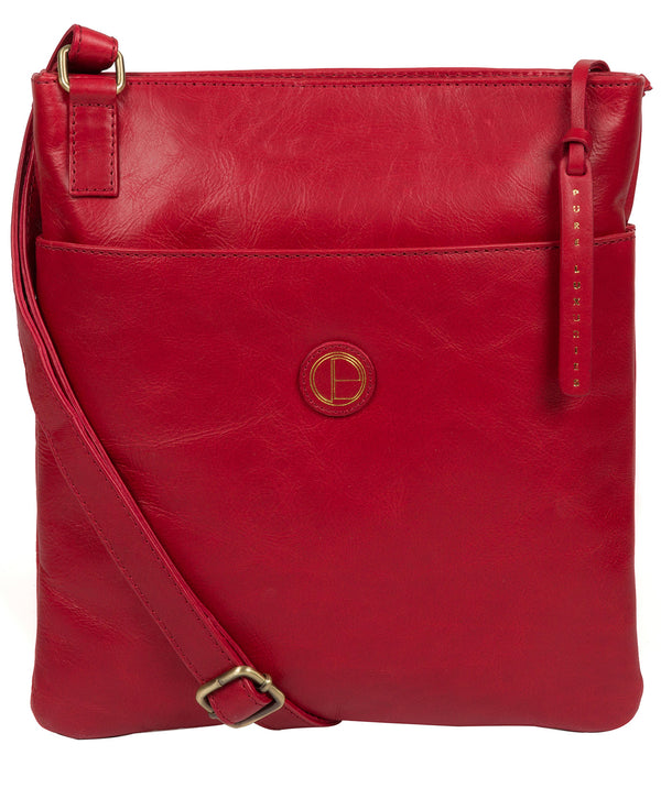'Foxton' Vintage Red Leather Cross Body Bag image 1