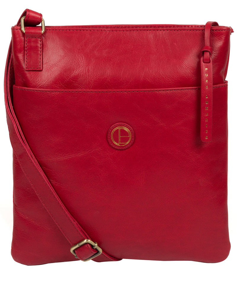 'Foxton' Vintage Red Leather Cross Body Bag image 1