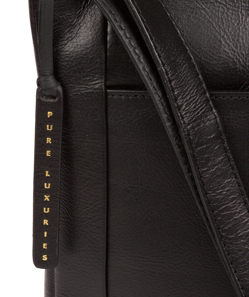 'Bythorn' Vintage Black Leather Cross Body Bag Pure Luxuries London