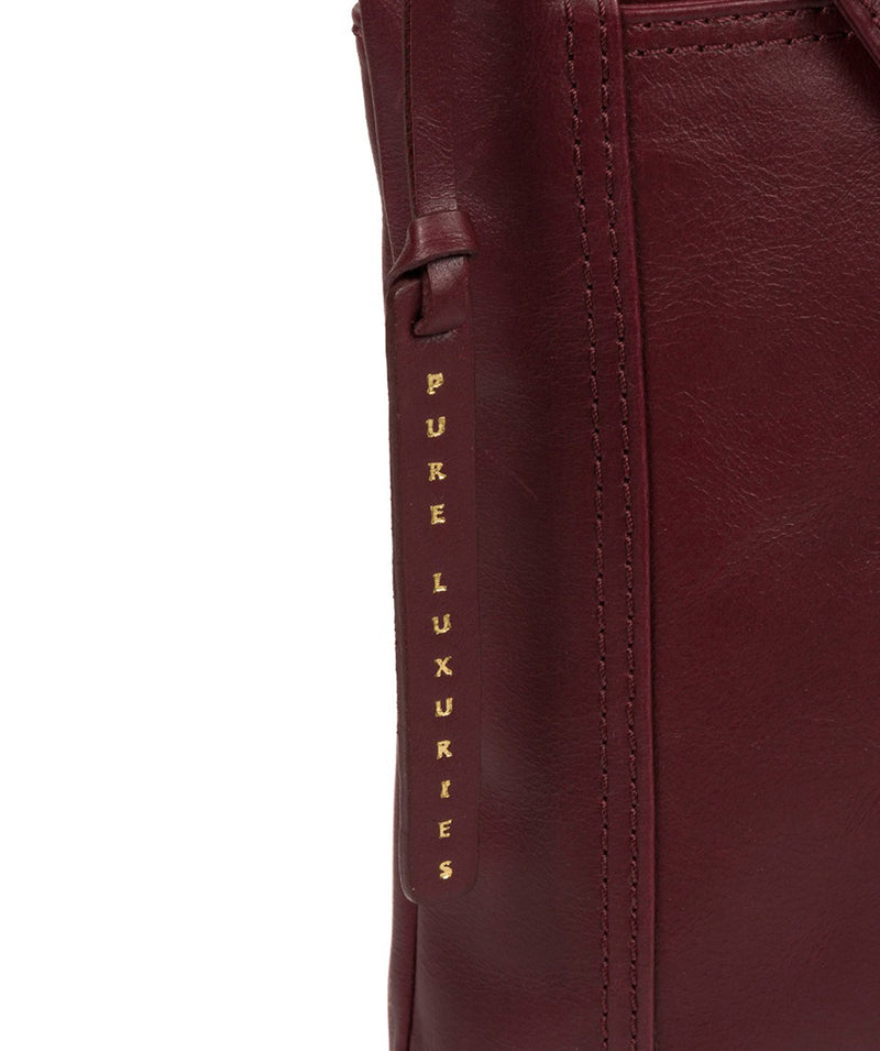 'Plumpton' Burgundy Leather Cross Body Bag image 6