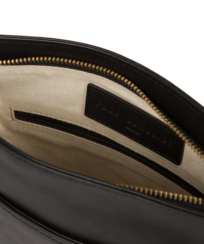 'Plumpton' Vintage Black Leather Cross Body Bag image 4
