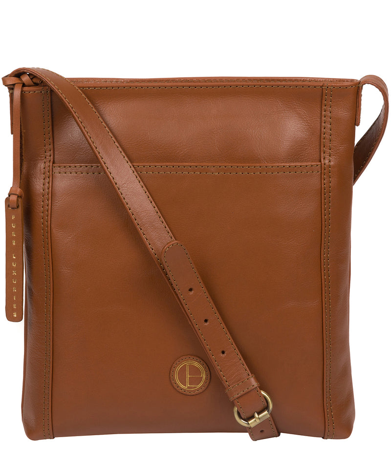 'Plumpton' Vintage Dark Tan Leather Cross Body Bag image 1