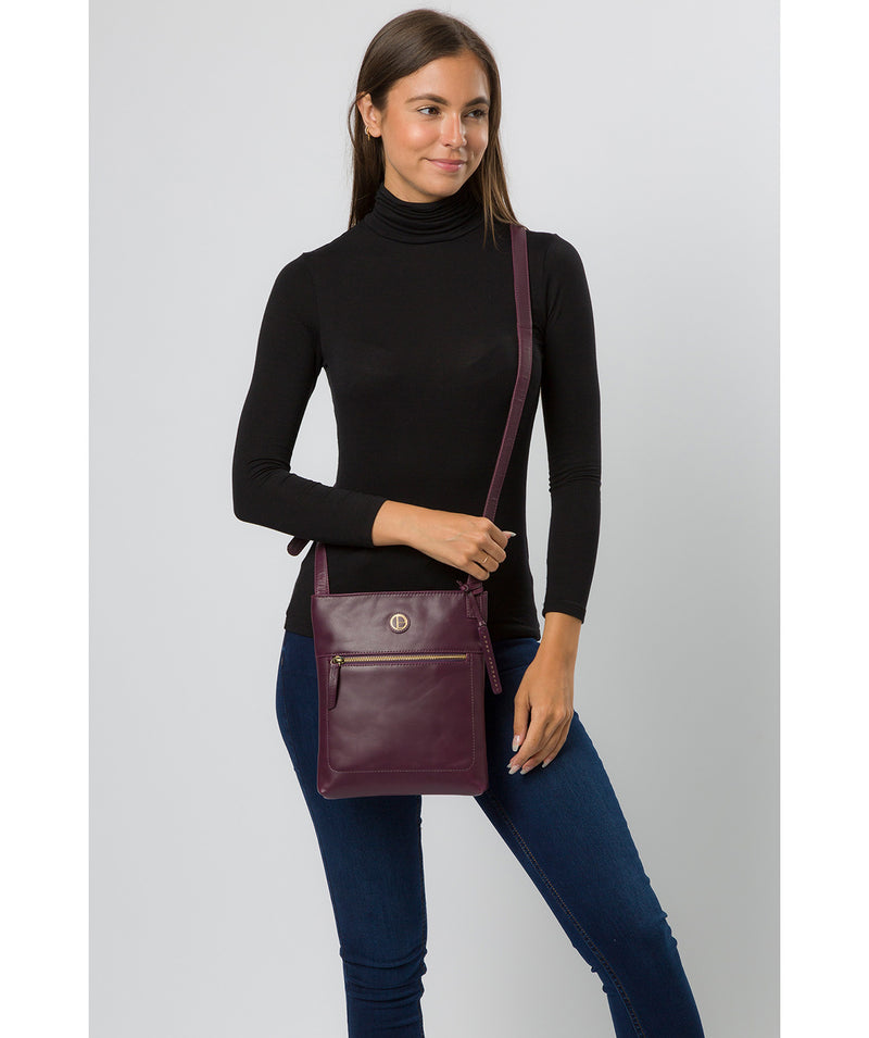 'Knook' Blackberry Leather Cross Body Bag Pure Luxuries London