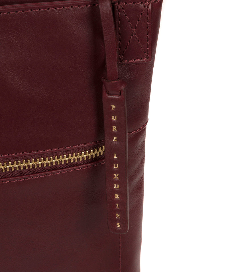'Knook' Burgundy Leather Cross Body Bag image 6