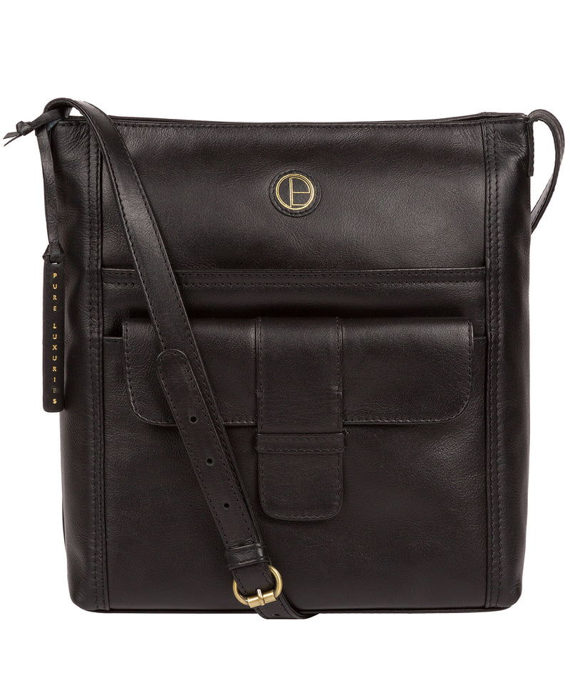 'Hanwell' Vintage Black Leather Shoulder Bag image 1