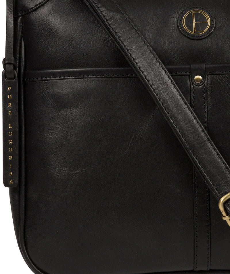 'Clovely' Vintage Black Leather Cross Body Bag image 6
