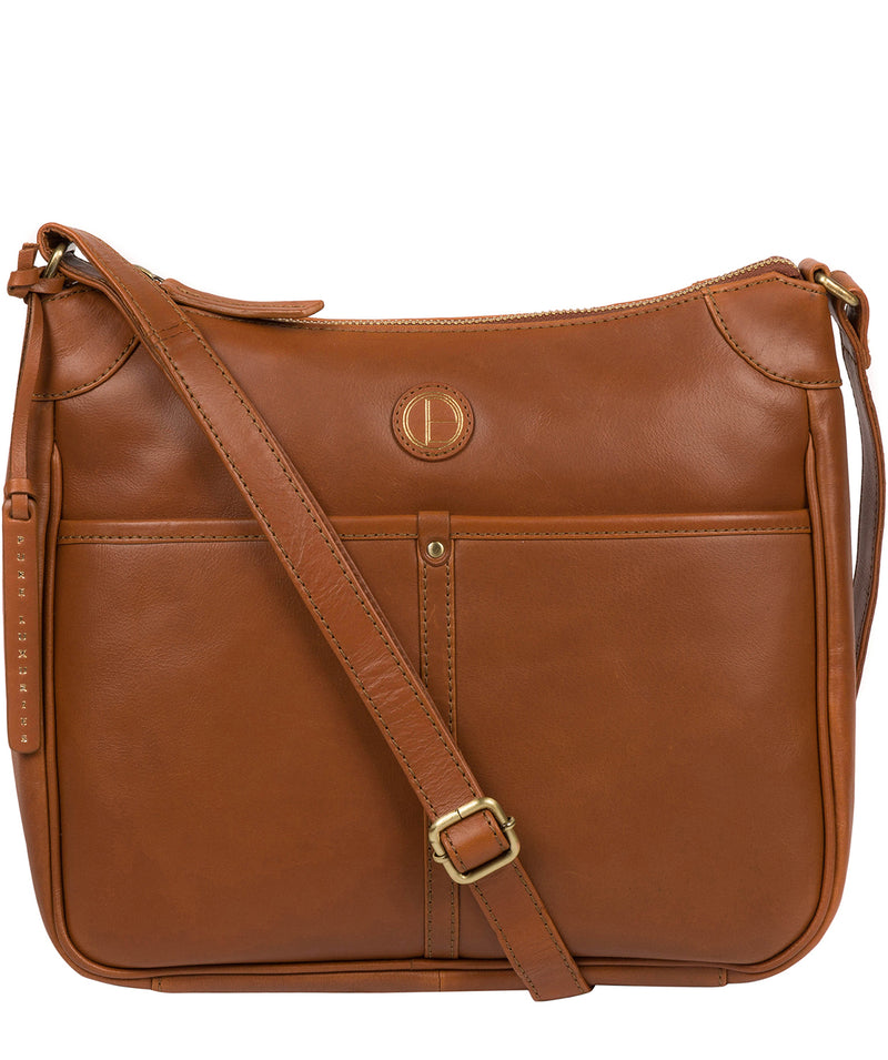 'Clovely' Vintage Dark Tan Leather Cross Body Bag image 1