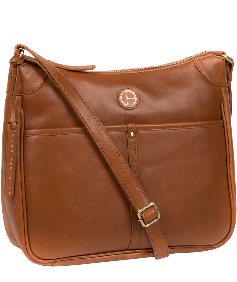 'Clovely' Vintage Dark Tan Leather Cross Body Bag image 5