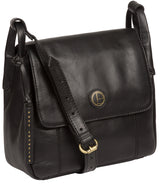 'Houghton' Vintage Black Leather Cross Body Bag Pure Luxuries London