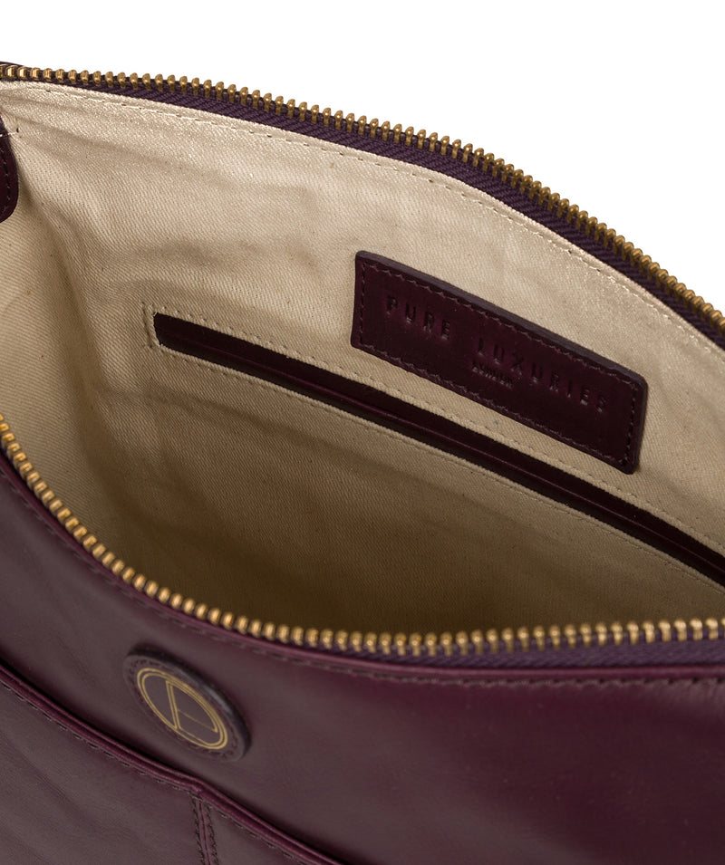 'Farlow' Blackberry Leather Shoulder Bag image 4