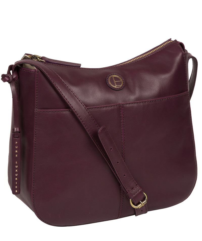 'Farlow' Blackberry Leather Shoulder Bag image 5