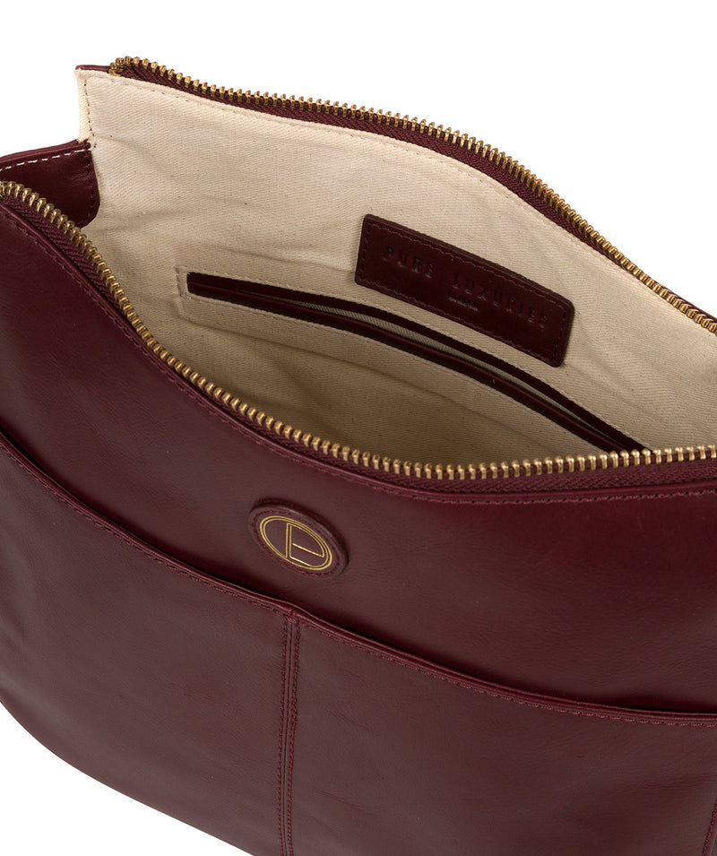 'Farlow' Burgundy Leather Shoulder Bag Pure Luxuries London