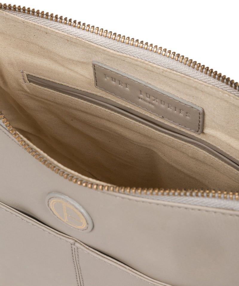 'Farlow' Dove Grey Leather Cross Body Bag image 4