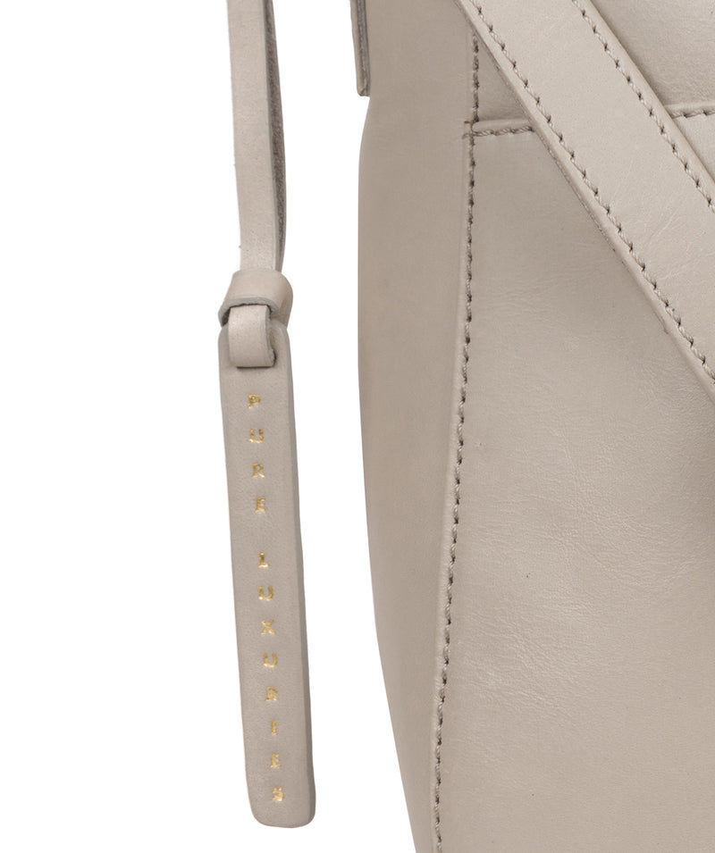 'Farlow' Dove Grey Leather Cross Body Bag image 6