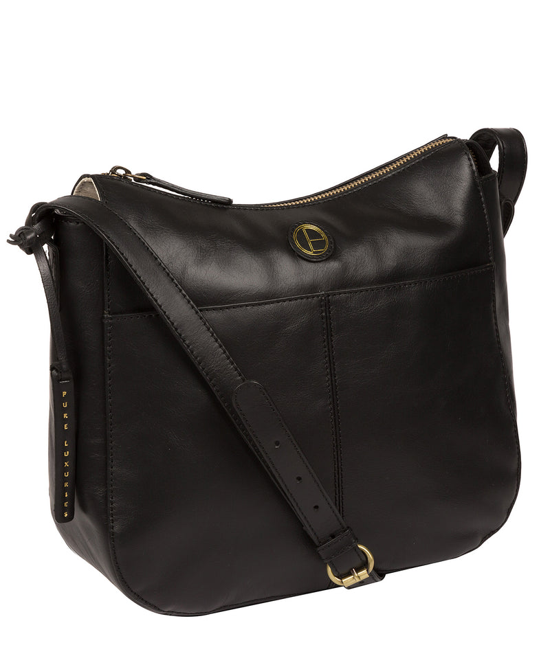 'Farlow' Vintage Black Leather Shoulder Bag image 5