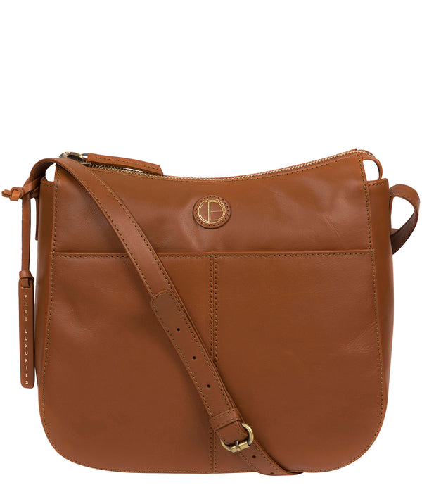 'Farlow' Vintage Dark Tan Leather Shoulder Bag image 1