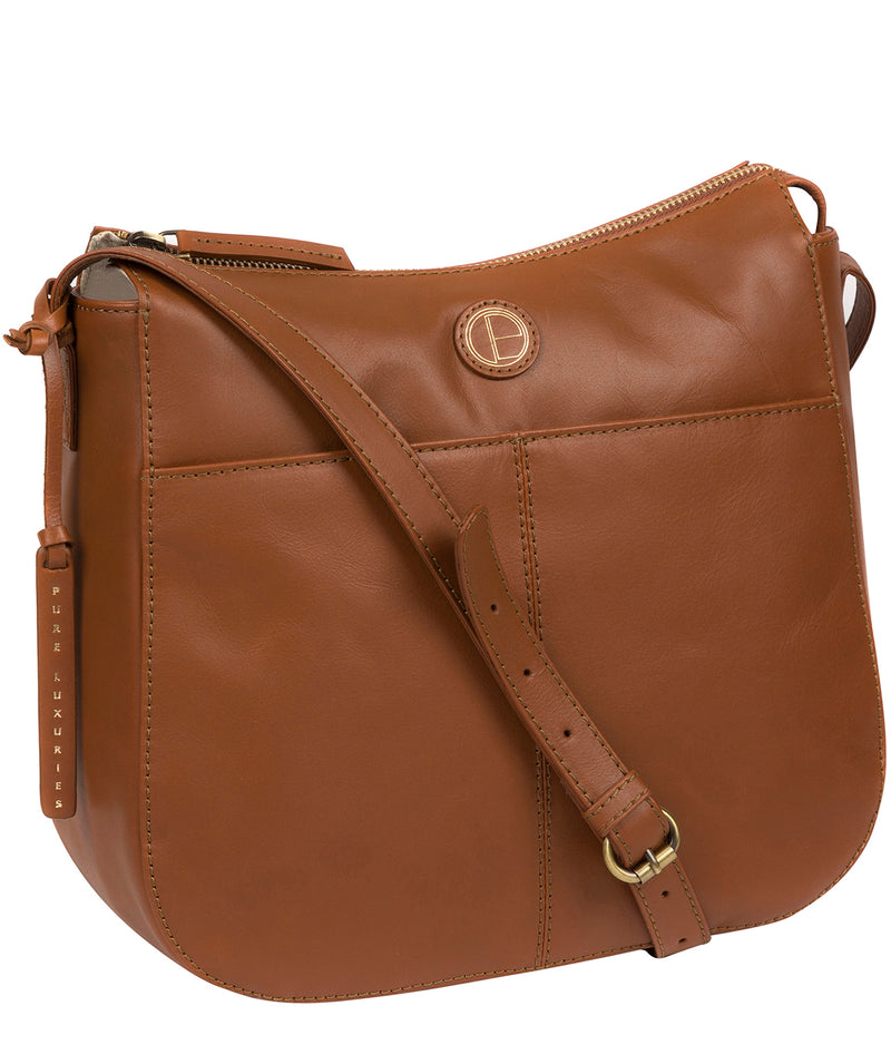 'Farlow' Vintage Dark Tan Leather Shoulder Bag image 5