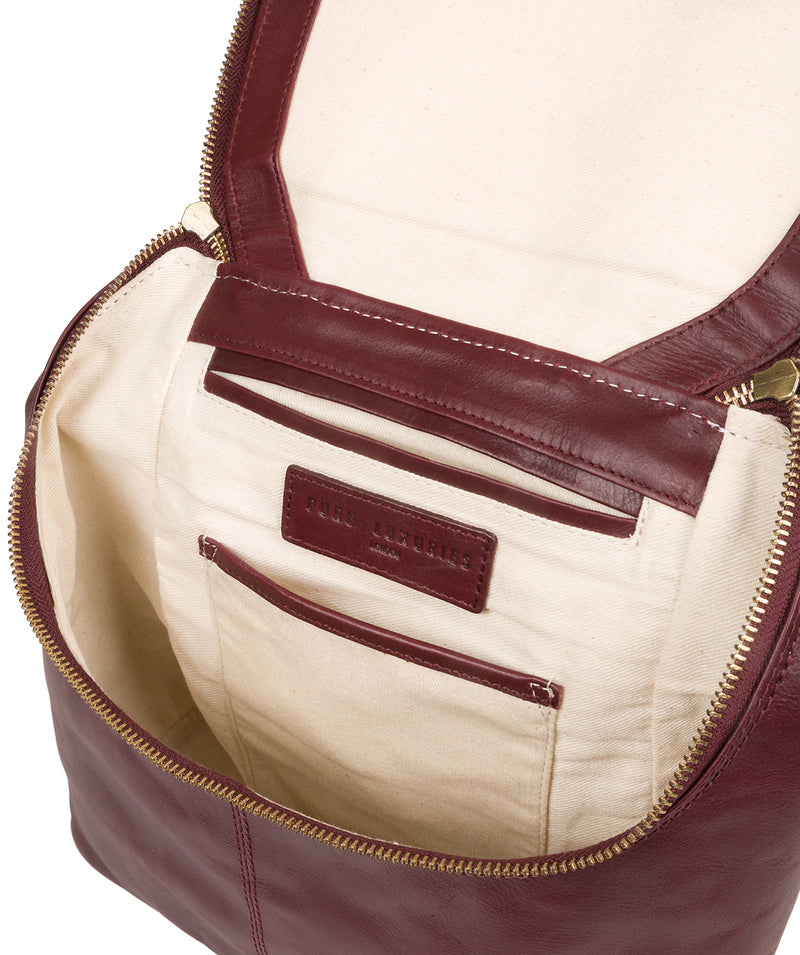 'Marbury' Burgundy Leather Backpack image 4