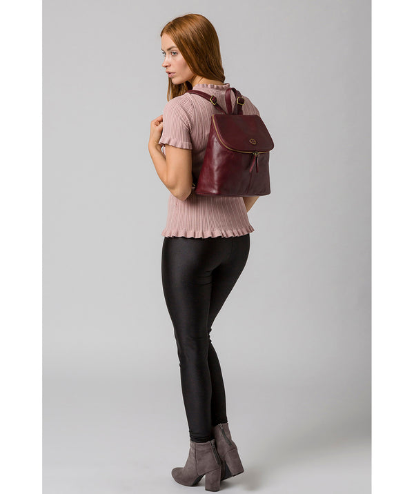 'Marbury' Burgundy Leather Backpack image 2