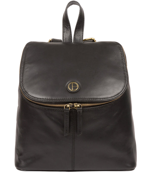'Marbury' Vintage Black Leather Backpack image 1