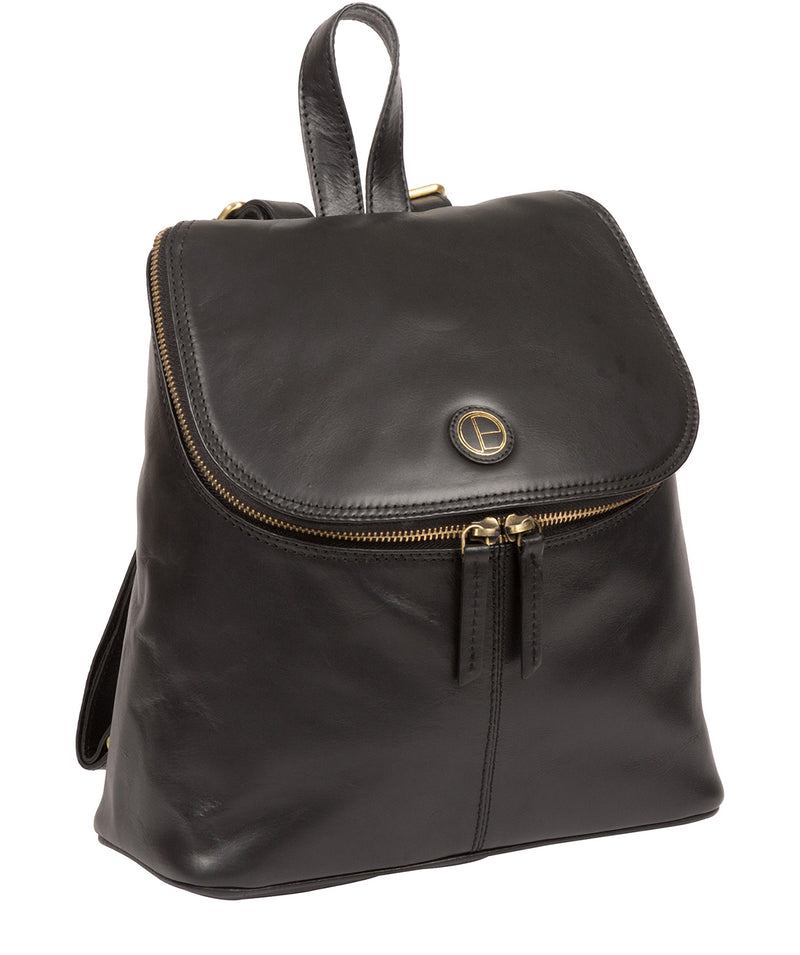 'Marbury' Vintage Black Leather Backpack image 5