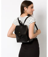 'Marbury' Vintage Black Leather Backpack image 2
