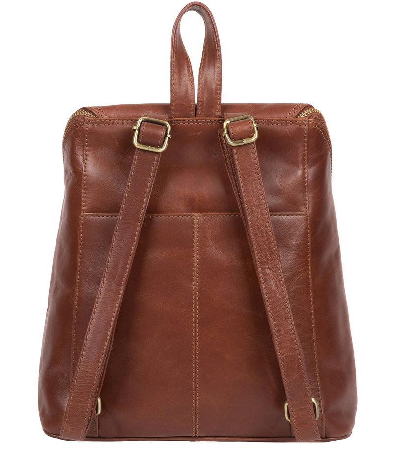 'Marbury' Vintage Cognac Leather Backpack image 3