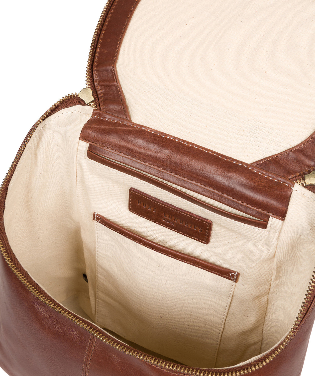 'Marbury' Vintage Cognac Leather Backpack image 4