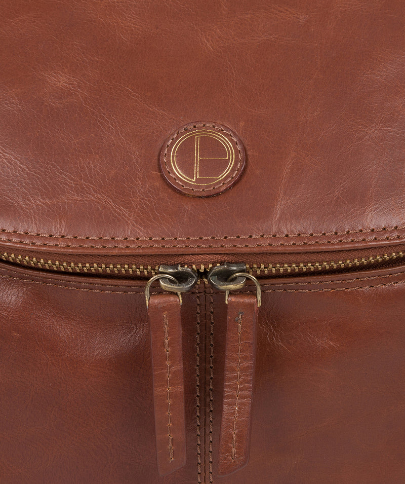 'Marbury' Vintage Cognac Leather Backpack image 6