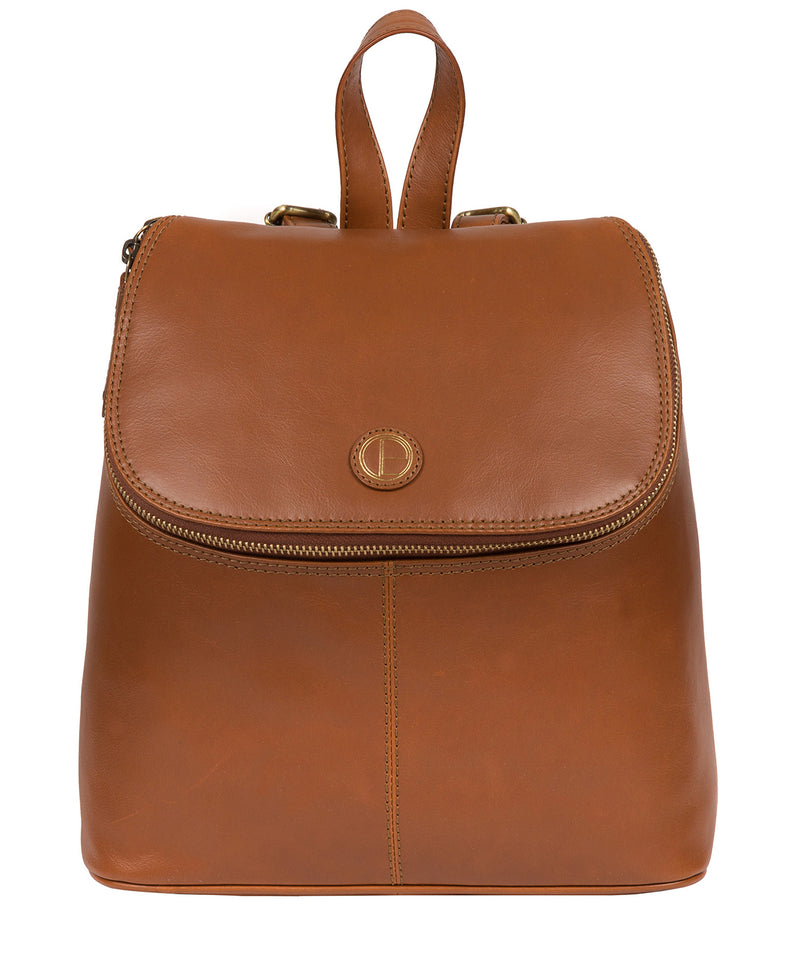 'Marbury' Vintage Dark Tan Leather Backpack image 1