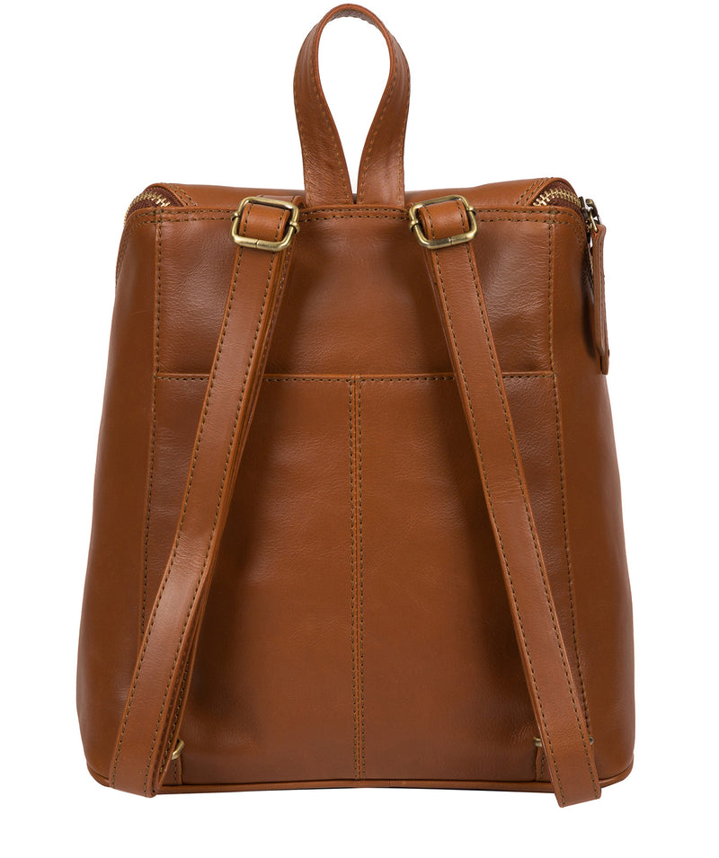 'Marbury' Vintage Dark Tan Leather Backpack image 3