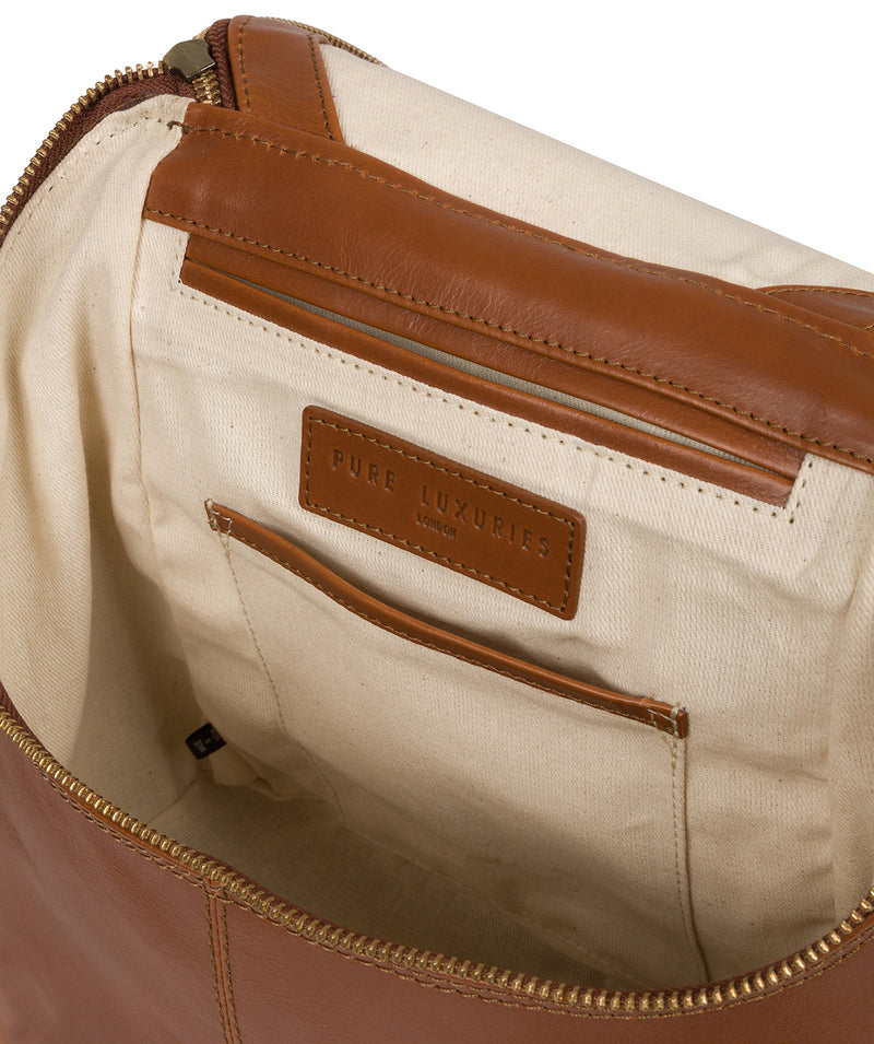 'Marbury' Vintage Dark Tan Leather Backpack image 4