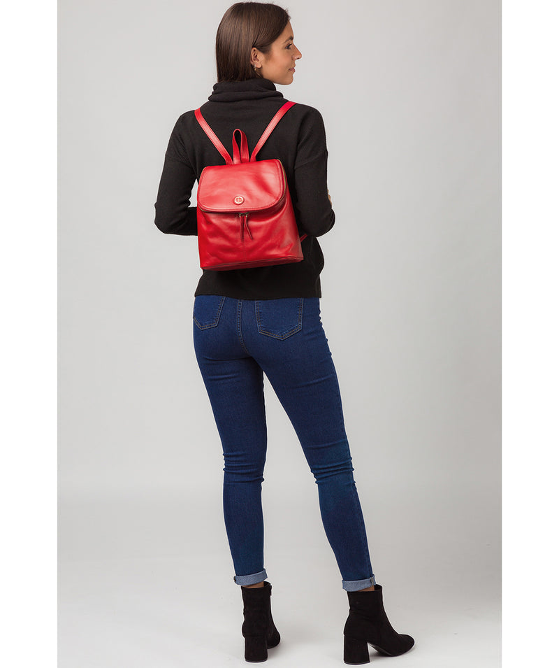 'Marbury' Vintage Red Leather Backpack