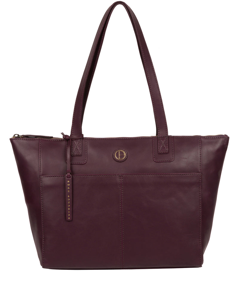 'Gwent' Blackberry Leather Tote Bag image 1