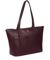 'Gwent' Blackberry Leather Tote Bag image 5