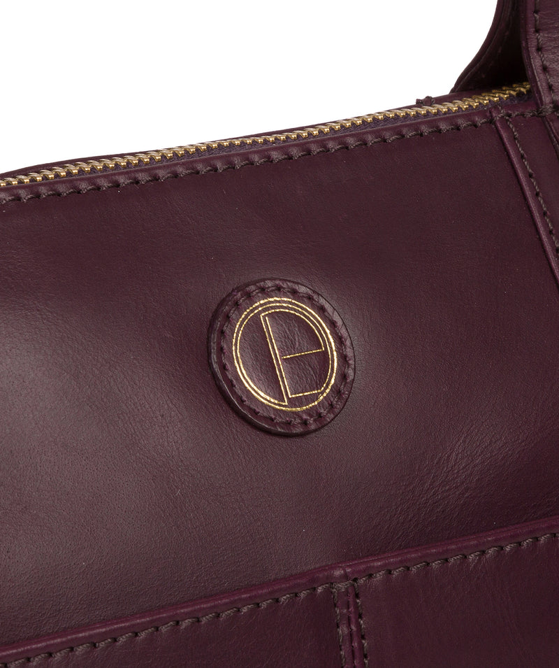 'Gwent' Blackberry Leather Tote Bag image 7